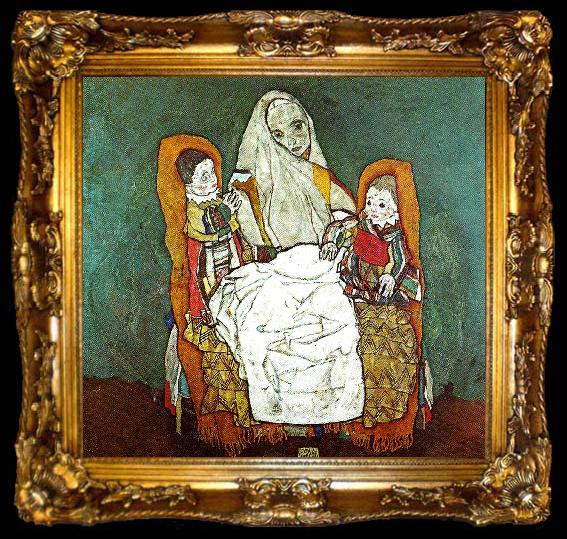 framed  Egon Schiele kvinna med tva barn, ta009-2